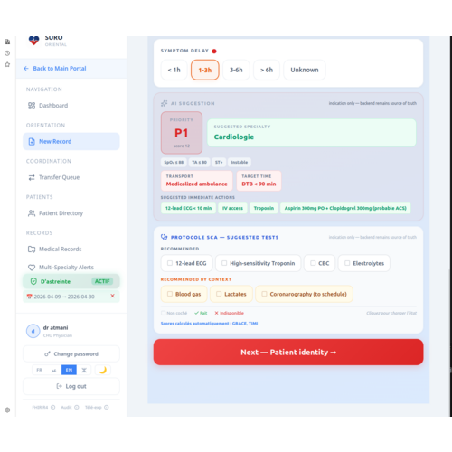 Interface SURO — triage et coordination